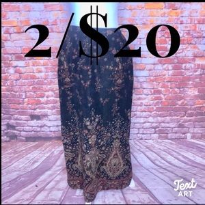 Vintage Notations Floral Tapestry Cottage Core Maxi Skirt